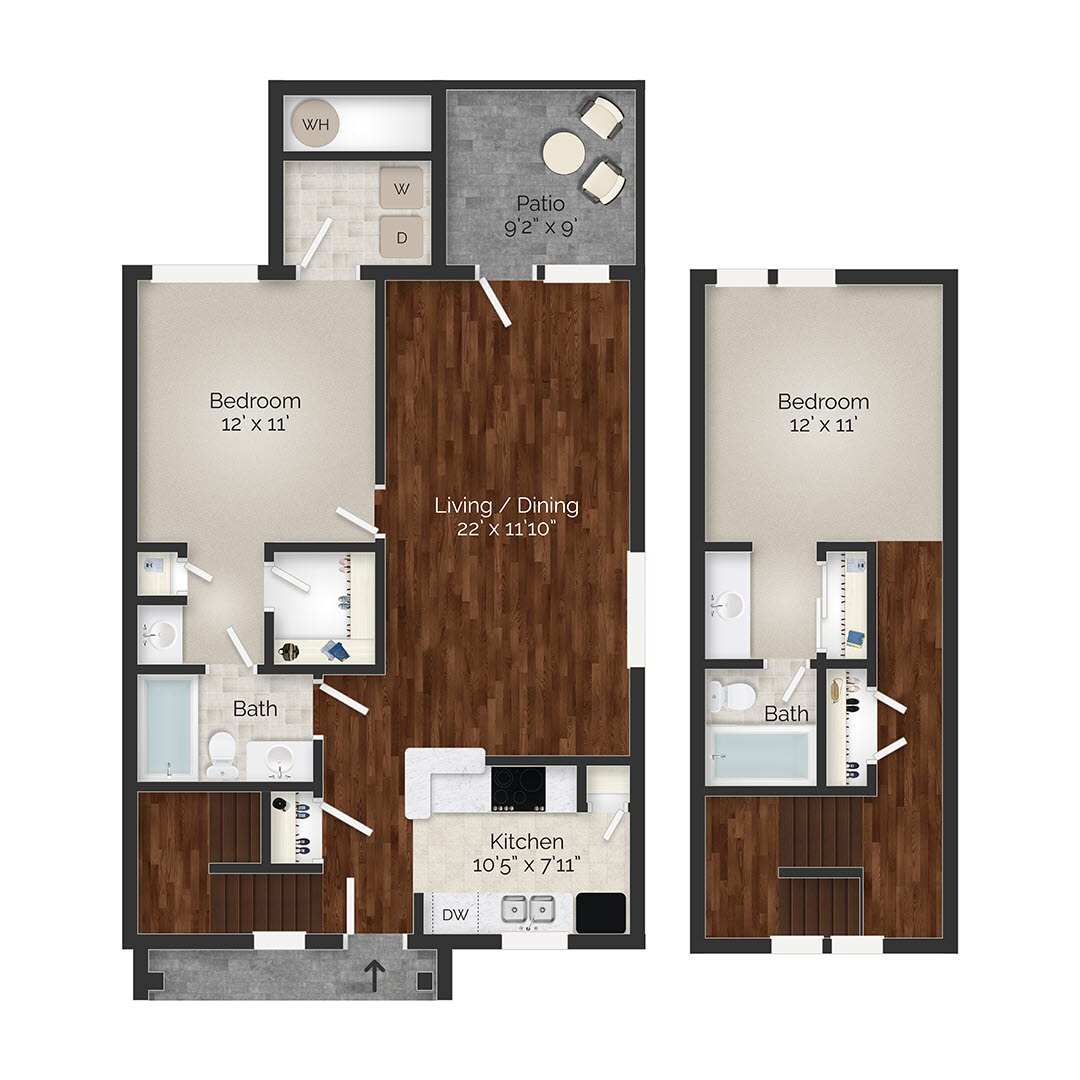 2 Bedroom Townhome